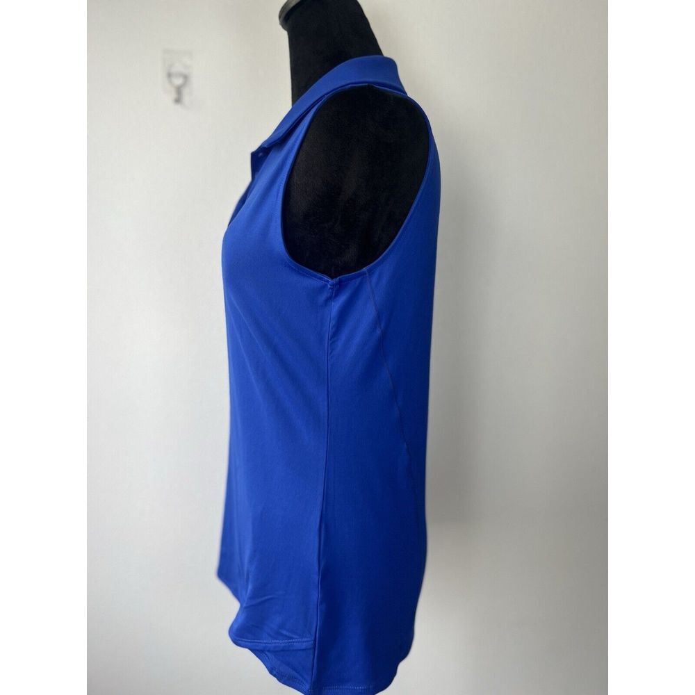 Under Armour Golf Polo Shirt Womens Small Blue Heat Gear UPF 30 Sleeveless - Picture 8 of 13